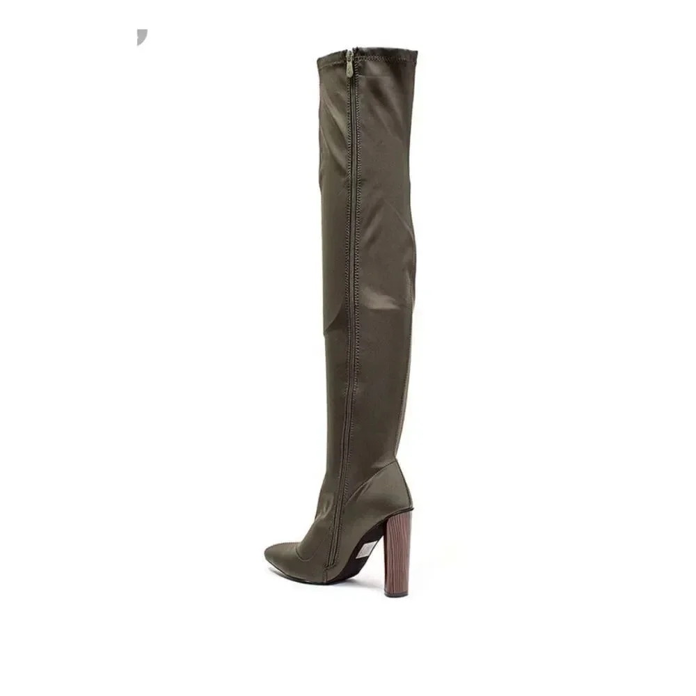 French blu Stella Over The Knee Block Heel Boots